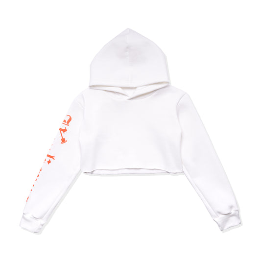 Houligan Crop Hoodie - White