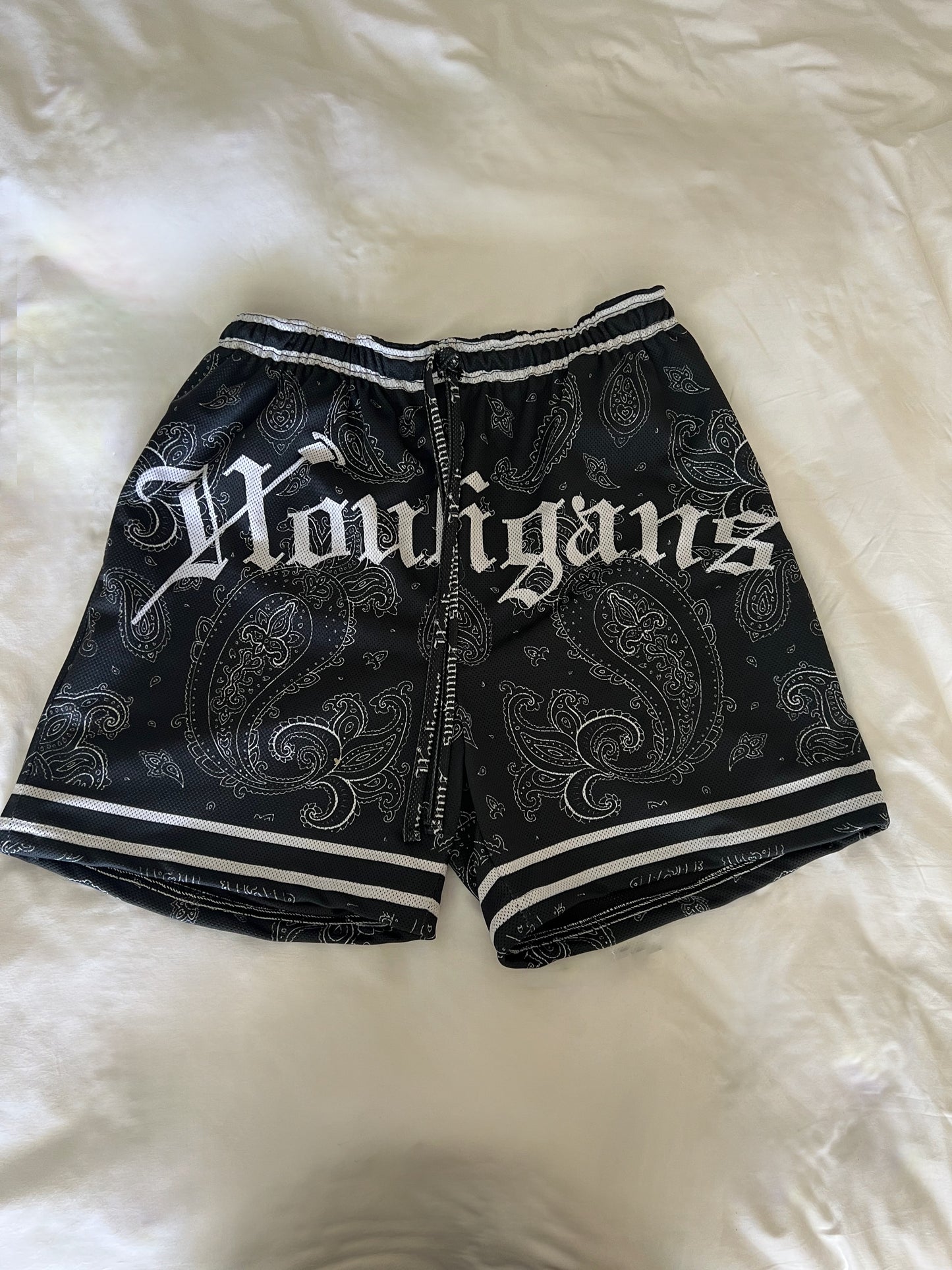 Houligan Black Paisly Shorts